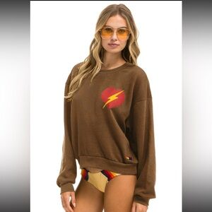 Aviator Nation NWT Relaxed Crew Bolt Sweatshirt